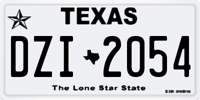 TX license plate DZI2054