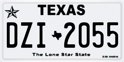 TX license plate DZI2055