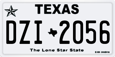 TX license plate DZI2056