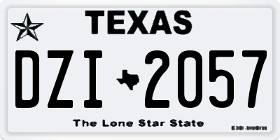 TX license plate DZI2057