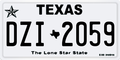 TX license plate DZI2059