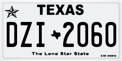 TX license plate DZI2060
