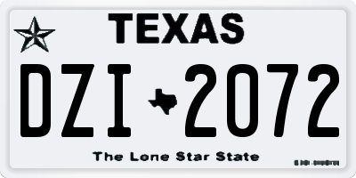 TX license plate DZI2072