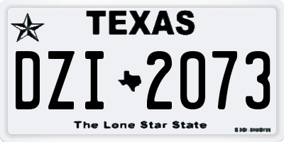 TX license plate DZI2073
