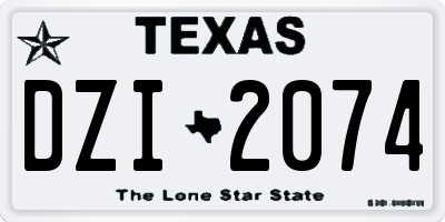TX license plate DZI2074