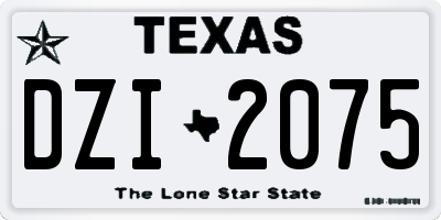 TX license plate DZI2075