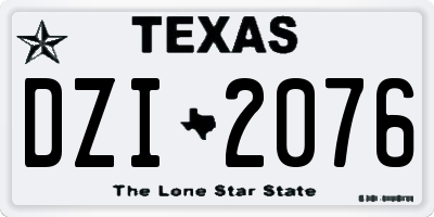 TX license plate DZI2076