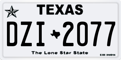 TX license plate DZI2077