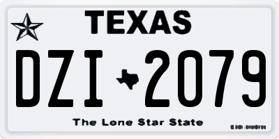 TX license plate DZI2079