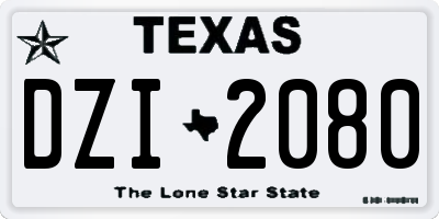TX license plate DZI2080