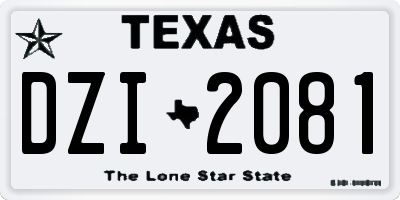 TX license plate DZI2081
