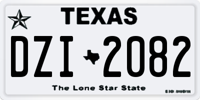 TX license plate DZI2082