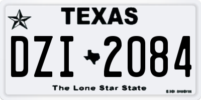 TX license plate DZI2084