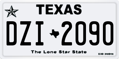 TX license plate DZI2090