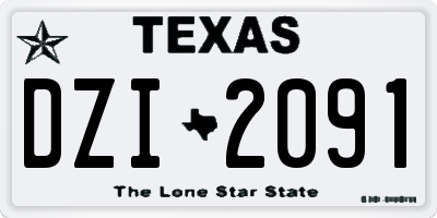 TX license plate DZI2091