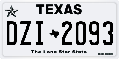 TX license plate DZI2093