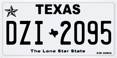 TX license plate DZI2095