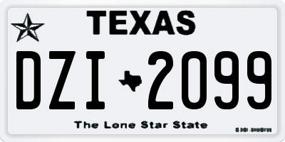 TX license plate DZI2099