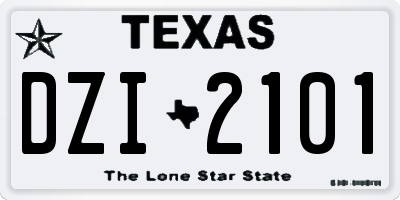 TX license plate DZI2101