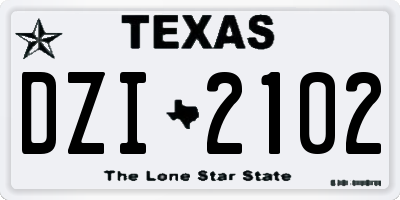 TX license plate DZI2102