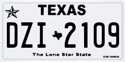 TX license plate DZI2109