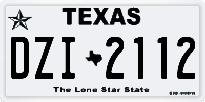 TX license plate DZI2112
