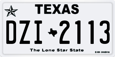 TX license plate DZI2113