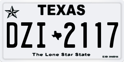 TX license plate DZI2117