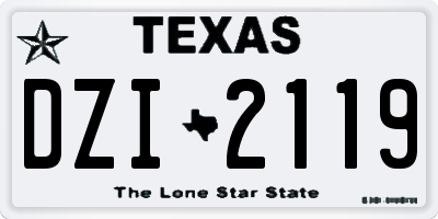 TX license plate DZI2119