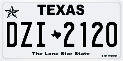 TX license plate DZI2120