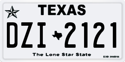 TX license plate DZI2121