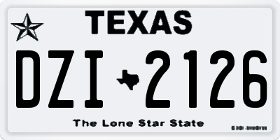TX license plate DZI2126