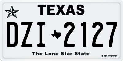 TX license plate DZI2127