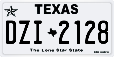 TX license plate DZI2128