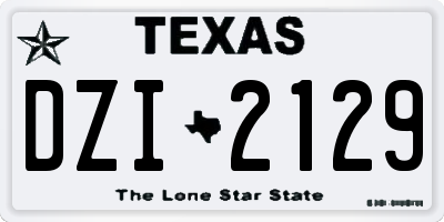 TX license plate DZI2129
