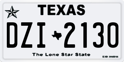 TX license plate DZI2130