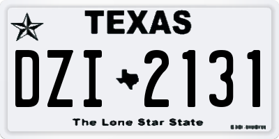TX license plate DZI2131