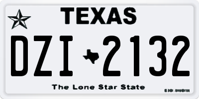 TX license plate DZI2132