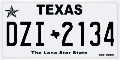 TX license plate DZI2134