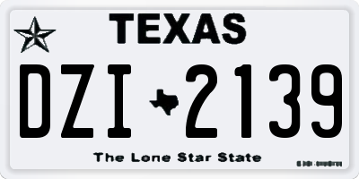 TX license plate DZI2139