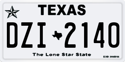 TX license plate DZI2140