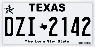 TX license plate DZI2142