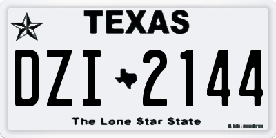 TX license plate DZI2144