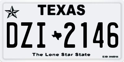 TX license plate DZI2146