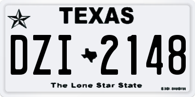 TX license plate DZI2148