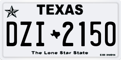 TX license plate DZI2150
