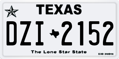 TX license plate DZI2152