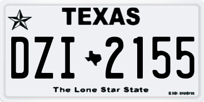 TX license plate DZI2155