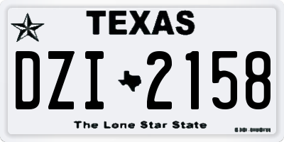 TX license plate DZI2158
