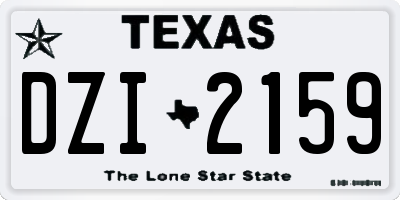TX license plate DZI2159